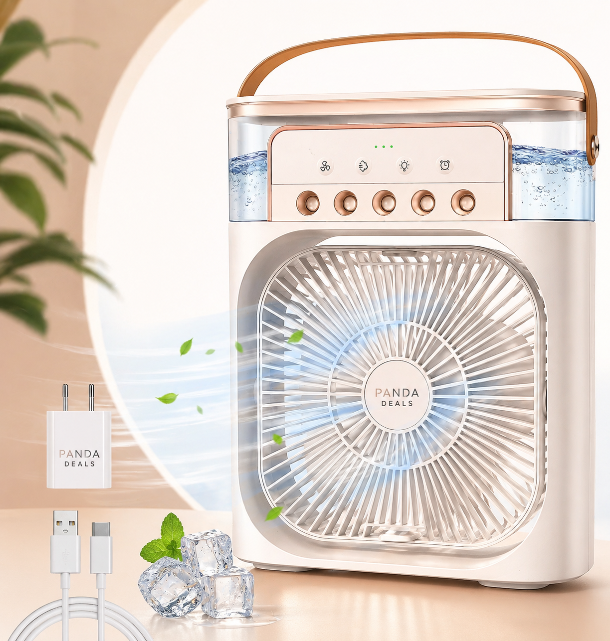 Smart Portable Air Cooler with Mist & Fan – Rechargeable Mini AC for Instant Cooling