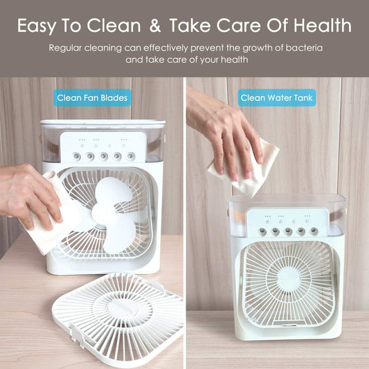 Smart Portable Air Cooler with Mist & Fan – Rechargeable Mini AC for Instant Cooling
