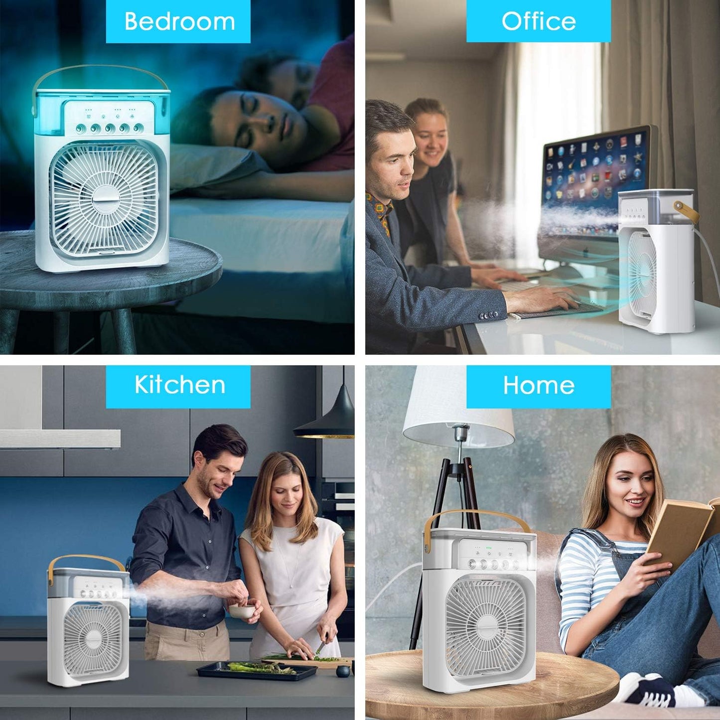 Smart Portable Air Cooler with Mist & Fan – Rechargeable Mini AC for Instant Cooling