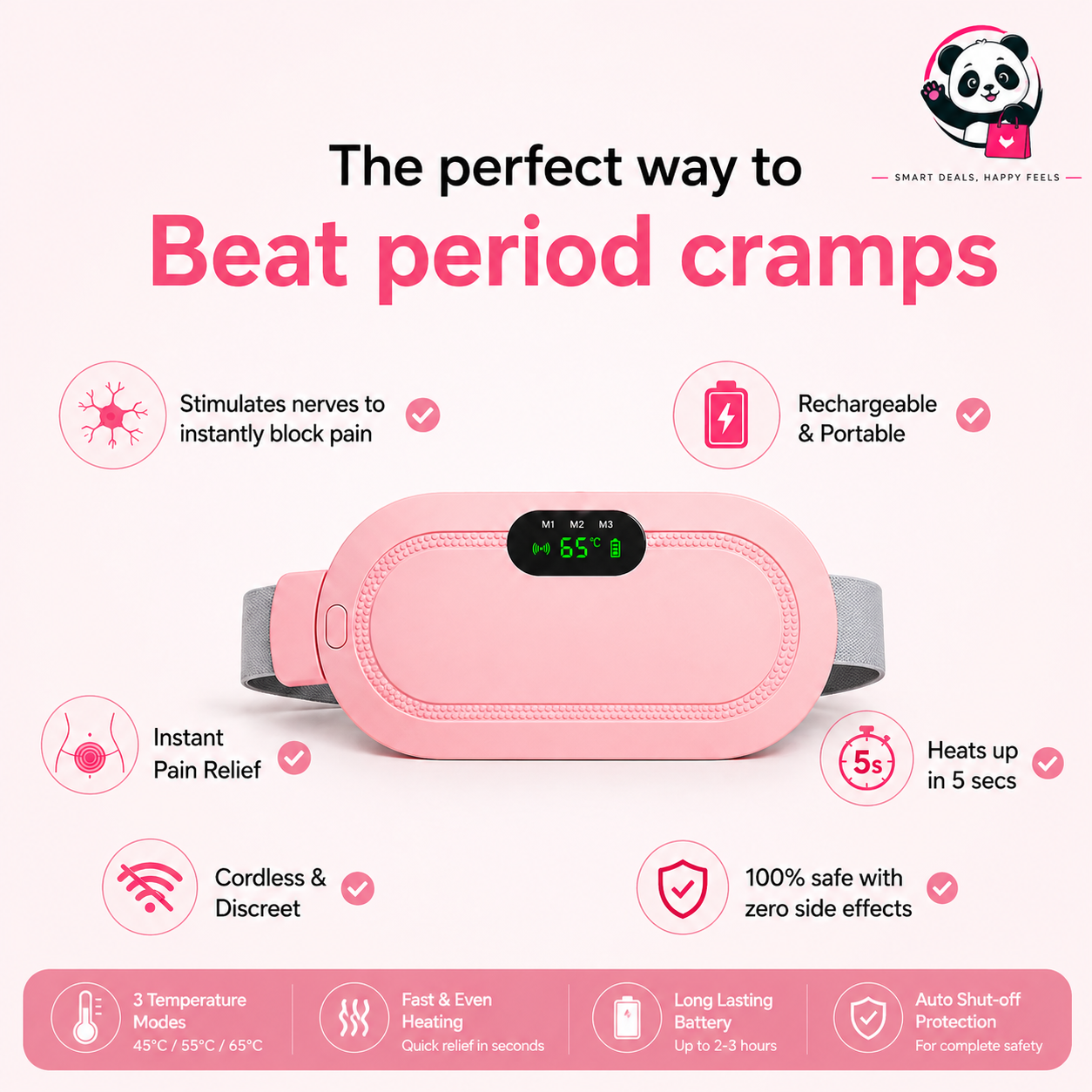 Portable Period Heating Pad Belt for Women | Fast Pain Relief, Rechargeable & Adjustable Comfort